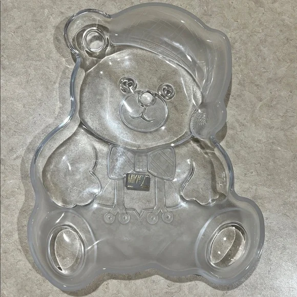 Vintage Mikasa "Holiday Bear" Crystal Serving Platter - Picture 1 of 5